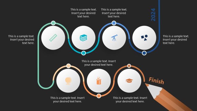 Educational Timeline Infographic Template with Dark Background