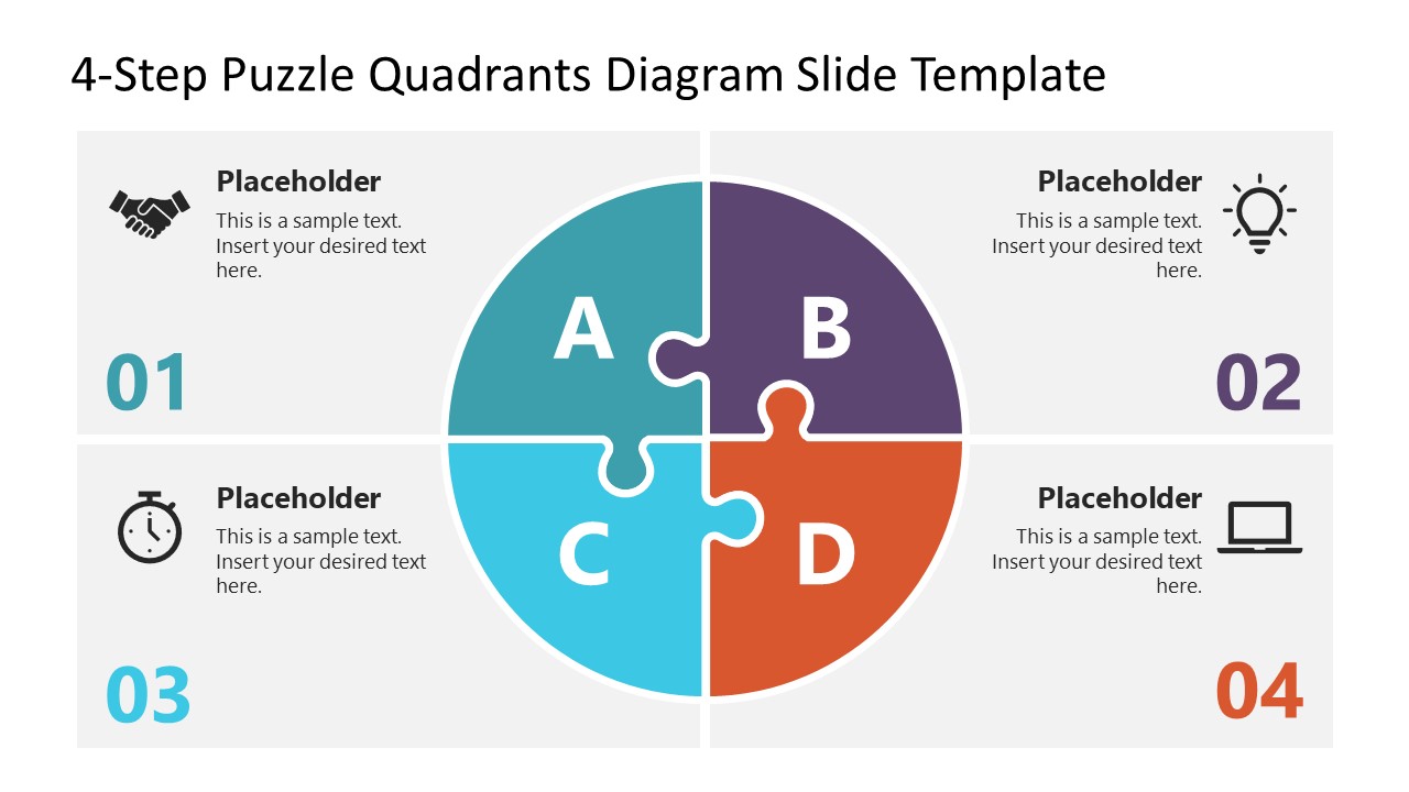 PPT Puzzle Quadrants Slide Layout for Presentation