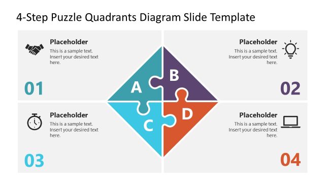 Diamond Shape Puzzle Layout Slide for Presentation