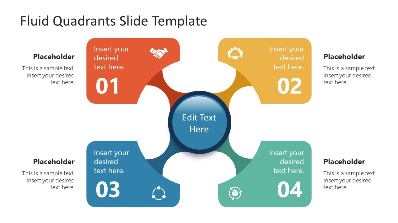 Fluid Quadrants PowerPoint Template & Google Slides