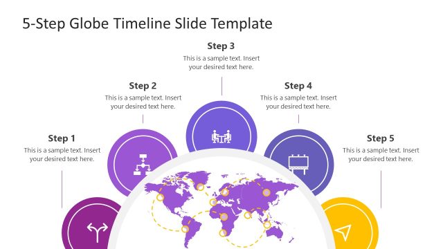 5-Step Globe Timeline PowerPoint Template