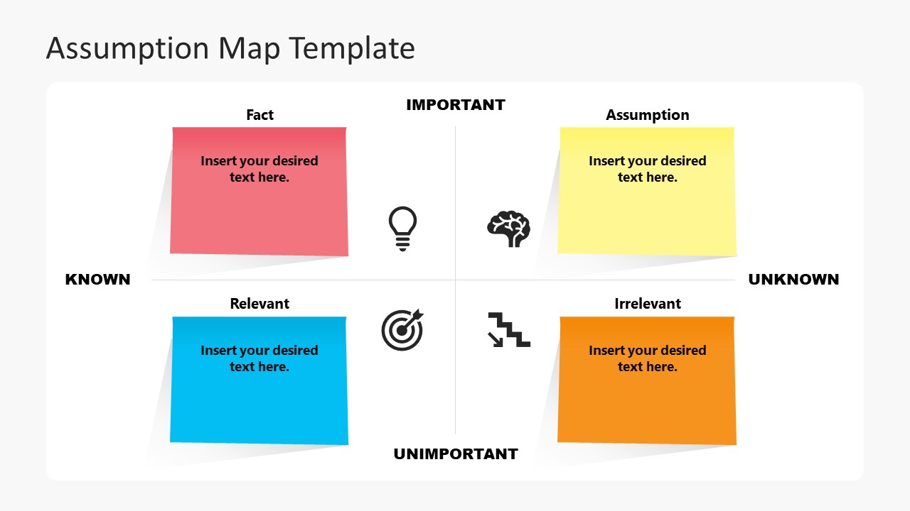 PPT Creative Design for Assumption Map Presentation