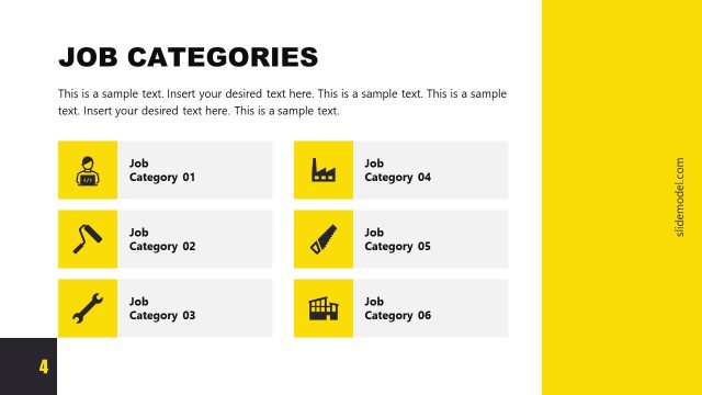 Job Categories Slide with Icons