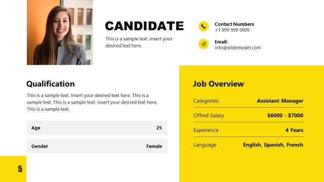 Candidate Slide for Job Search Presentation Layout
