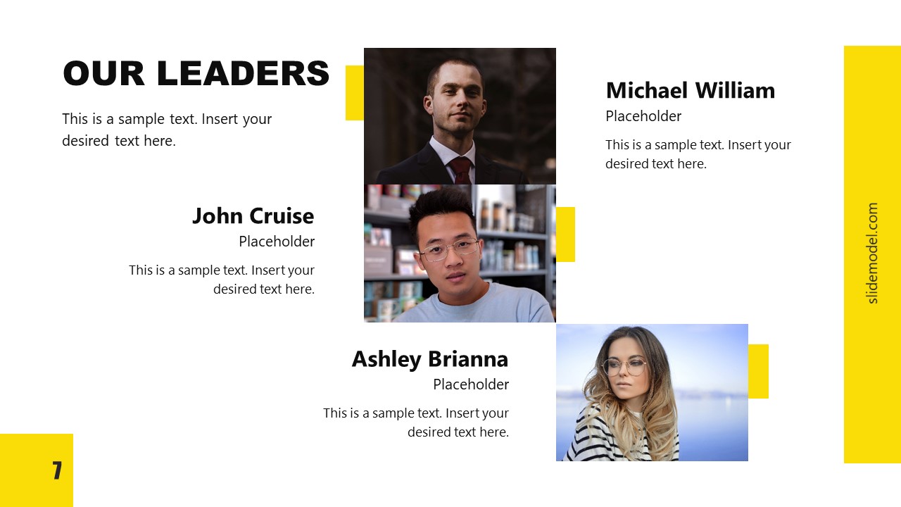 Leaders Presentation Slide with Editable Image Placeholders