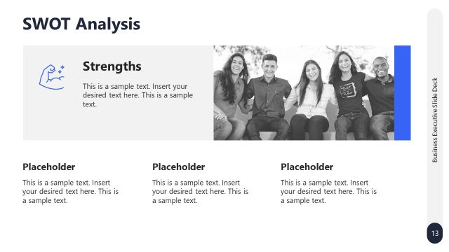 Strenghts Slide – SWOT Analysis Business Deck PPT Template