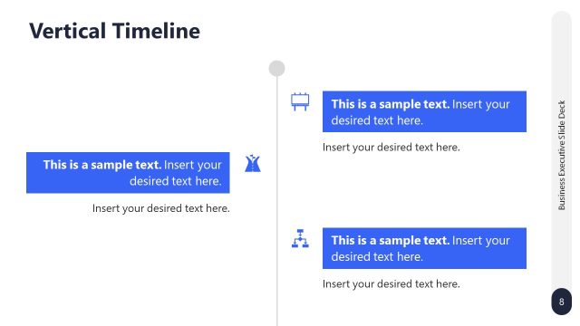 Vertical Business Timeline with Unique Graphical Icons