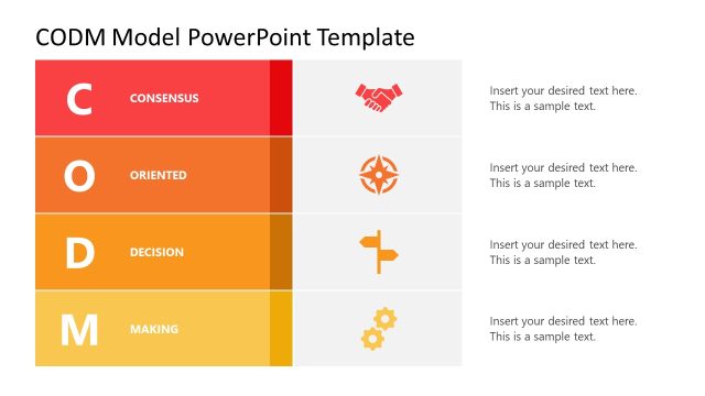 Four Rows Slide for CODM Model PPT Template