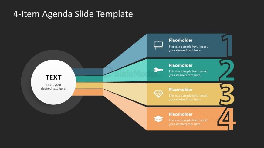 PPT 4-Item Agenda Slide Design for PowerPoint