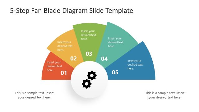 5-Step Fan Blade Diagram Template for PowerPoint