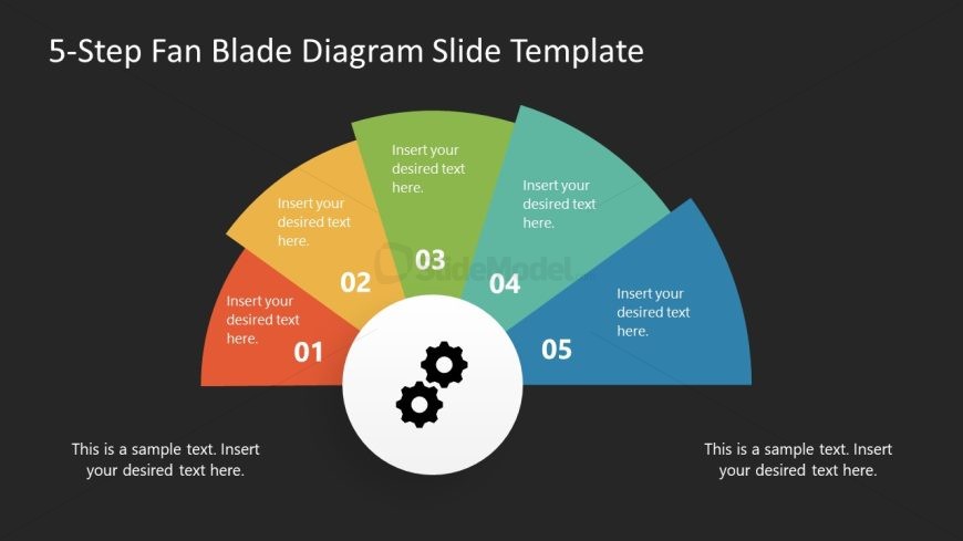 5-Step Fan Blade Template Diagram for Presentation