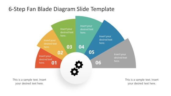 6-Step Fan Blade Diagram Template for PowerPoint