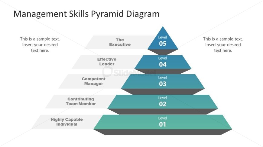 Employment Levels Pyramid Diagram for PPT