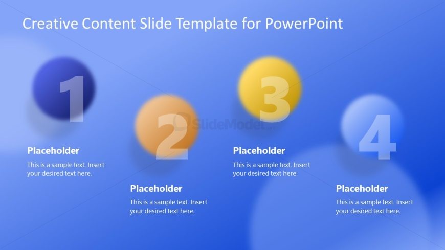Blurred Circles PowerPoint Slide Template with Numbers
