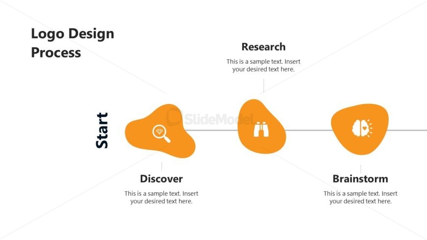 PPT Slide Template for Logo Designing Process Timeline