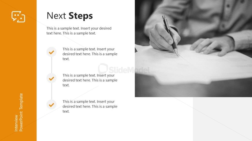 Next Steps Vertical Checklist Diagram for PowerPoint