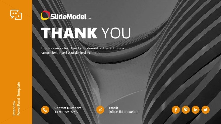 Editable Thank You Slide for Interview Presentation