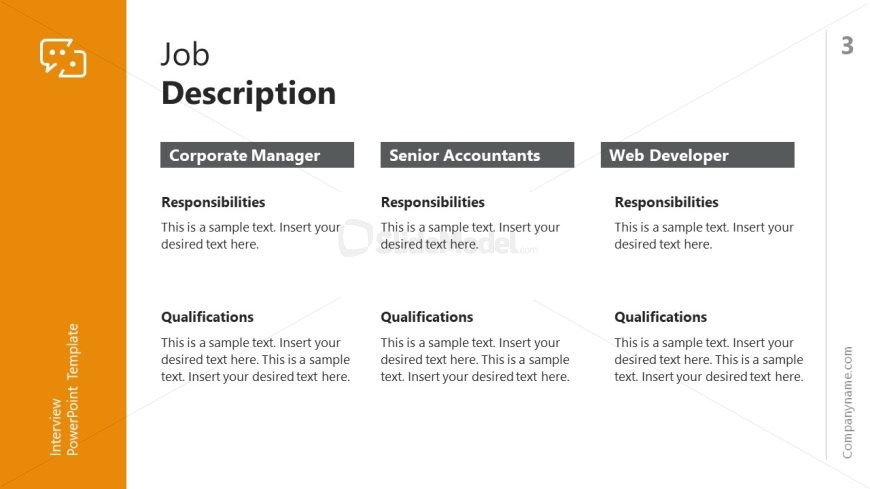 Editable Slide for Presenting Job Responsibilities