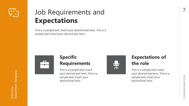 Job Requirements Slide for Interview Presentation