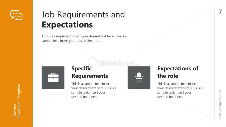 Editable Job Requirements Slide with Icons