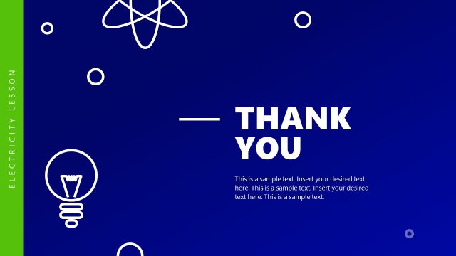 Electricity Lesson PPT Template – Thank You Slide