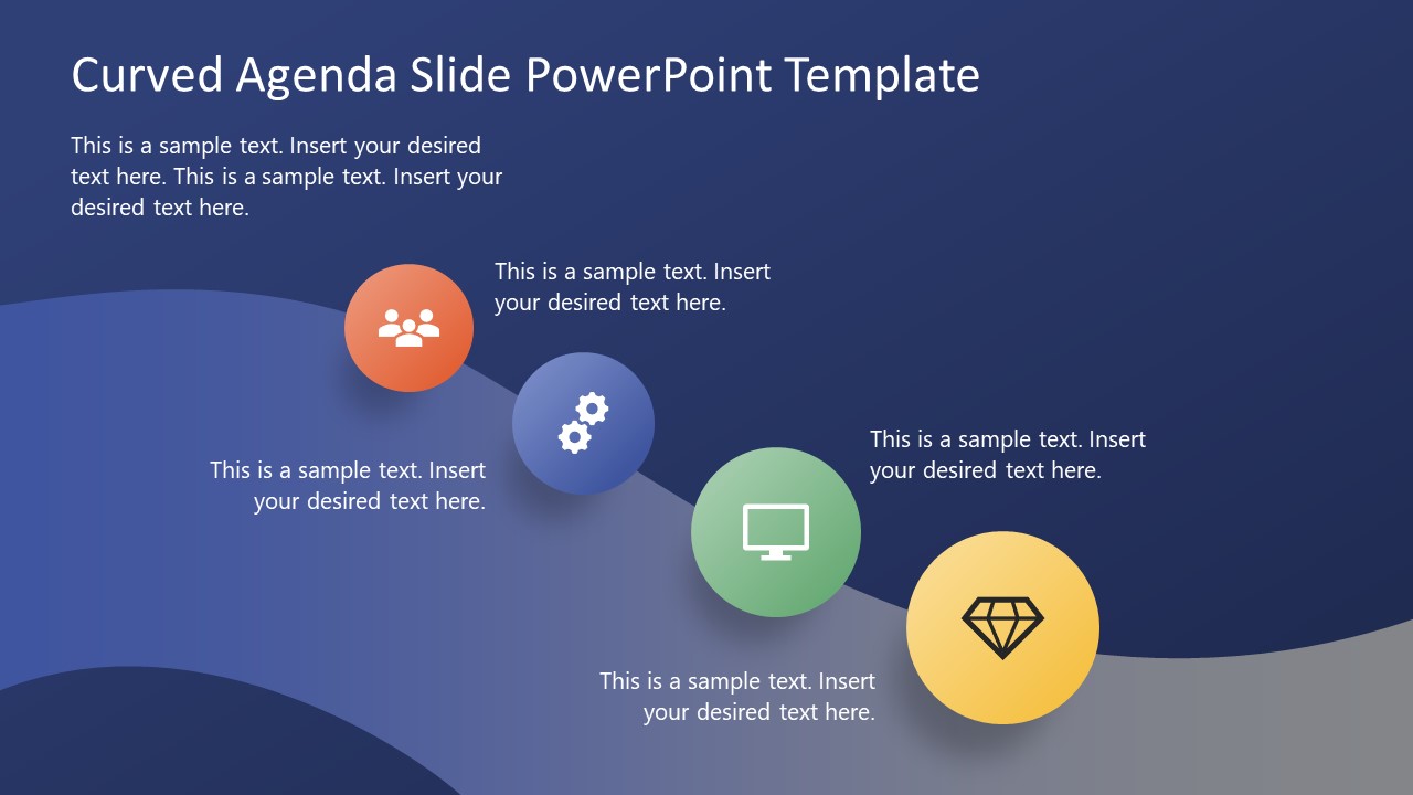 Curved Agenda Slide PowerPoint Template