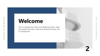 Editable Sales Playbook Welcome Message Slide