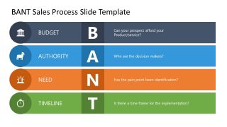 PPT Multi-Color Diagram for BANT Sales Process Presentation
