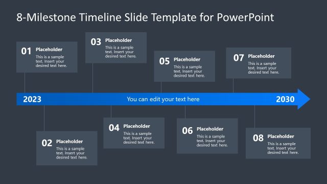 8-Milestone Timeline Slide Template for PowerPoint
