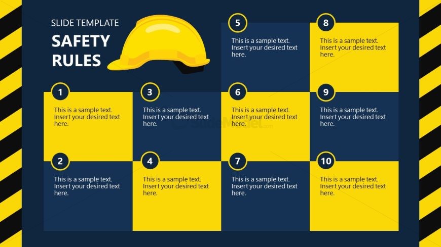 Editable Dark Background Slide For Safety Rules Presentation SlideModel