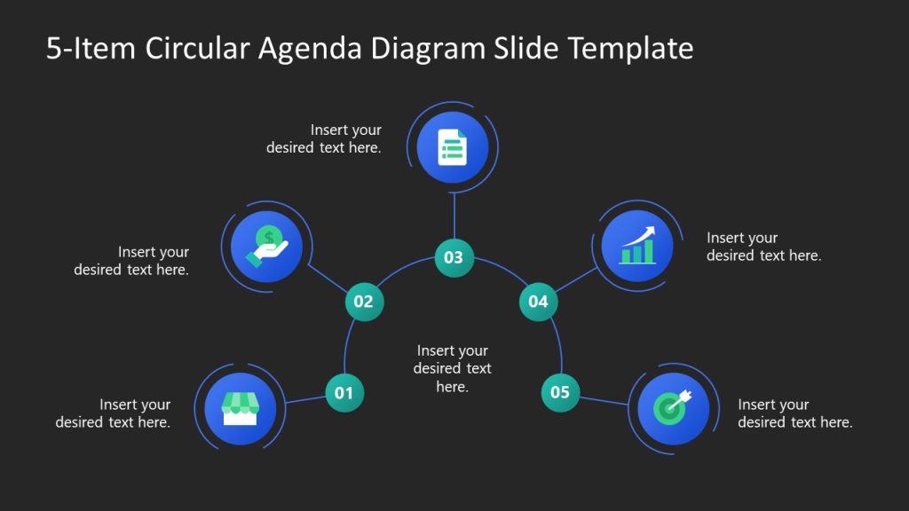 Editable 5 Item Circular Agenda Diagram Template Slidemodel Editable 5 Item Circular Agenda Diagram Template Slidemodel
