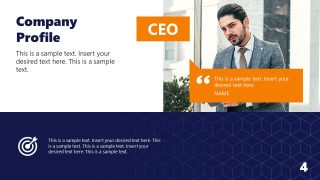 Company Profile Presentation Template - CEO Introduction Slide