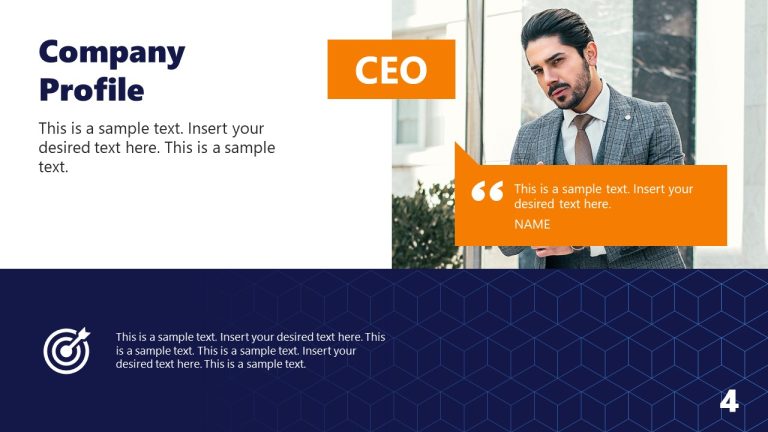 CEO Introduction Slide with Replaceable Icons - SlideModel
