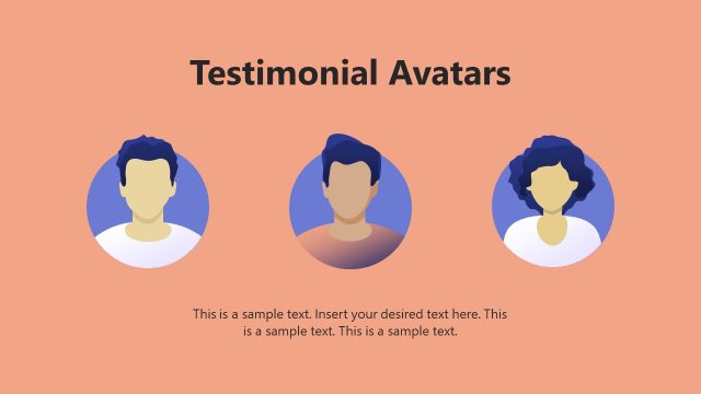 Editable Testimonial Avatars with Placeholder Text