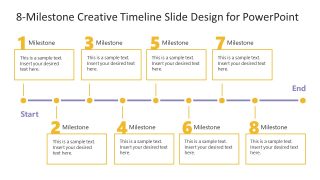 PowerPoint Creative 8-Milestones Diagram for Presentation