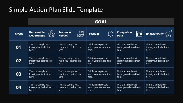Editable Slide Template for Action Plan Presentation