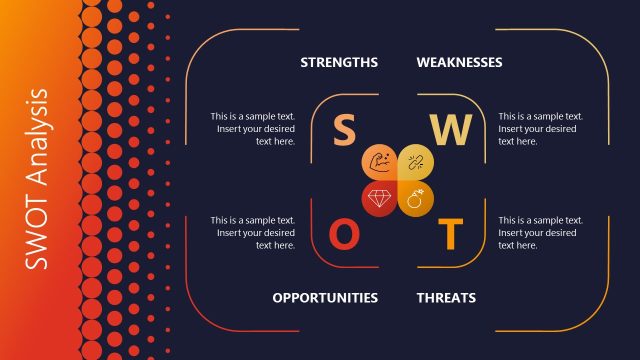 SWOT Analysis Quadrant Diagram Slide Template