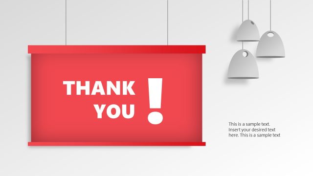 Red Background Lamps Creative Thank You Slide