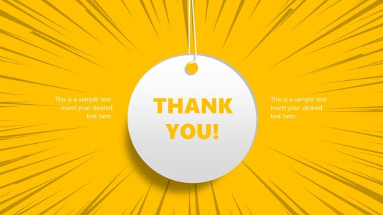 Simple Thank You Slide Ppt Template Yellow Colored Slide Slidemodel