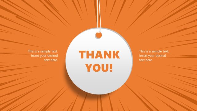 Customizable Simple Thank You Slide Ppt Template Orange Colored Slide