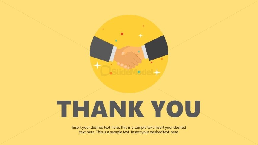 Colored Background Slide Template with Thank You Text