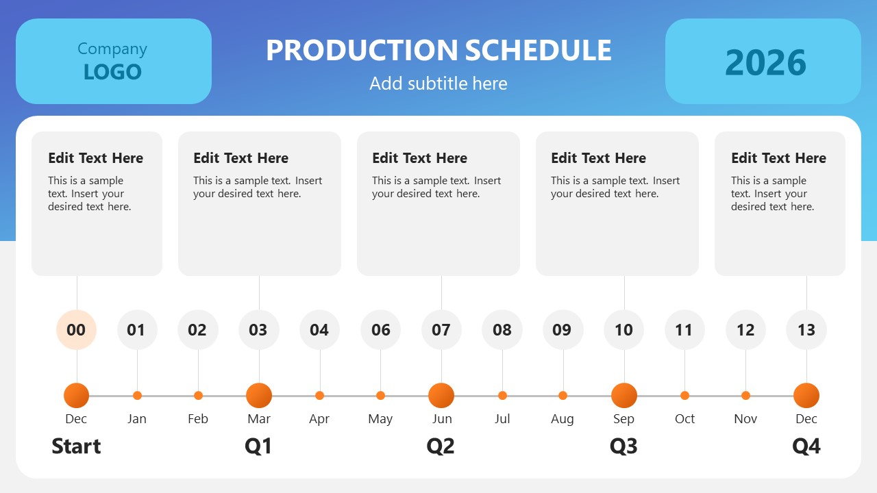 Production Schedule PowerPoint Template Production Schedule PowerPoint Template