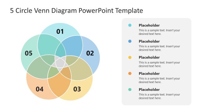 Venn Diagram Slide Template in Multi-Color