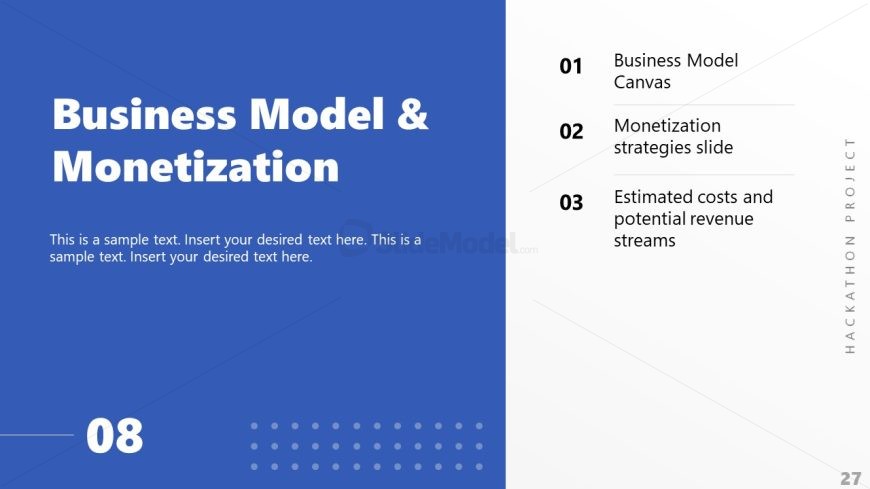 Hackathon PowerPoint Template - Business Model & Monetization Slide 