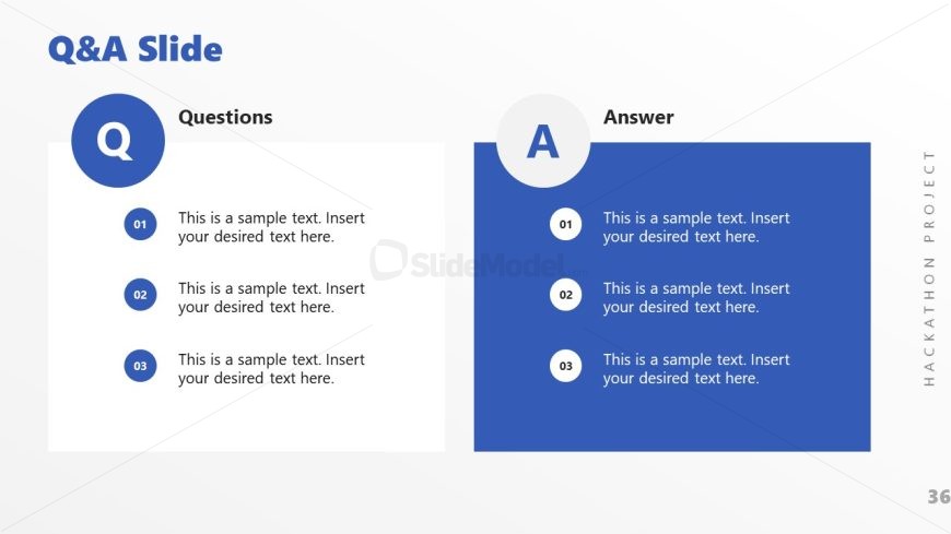 Editable Questions & Answers Slide - Hackathon PPT Template 