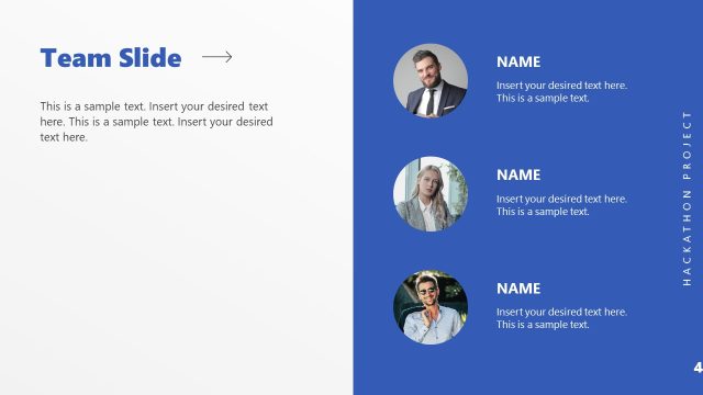 Team Slide for Hackathon Project Presentation