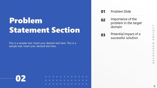Problem Statement Section for Hackathon PPT Template