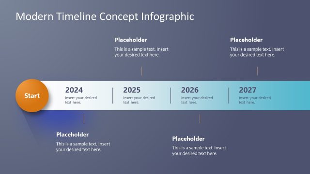 Modern Horizontal Timeline Concept Infographic Template for PowerPoint