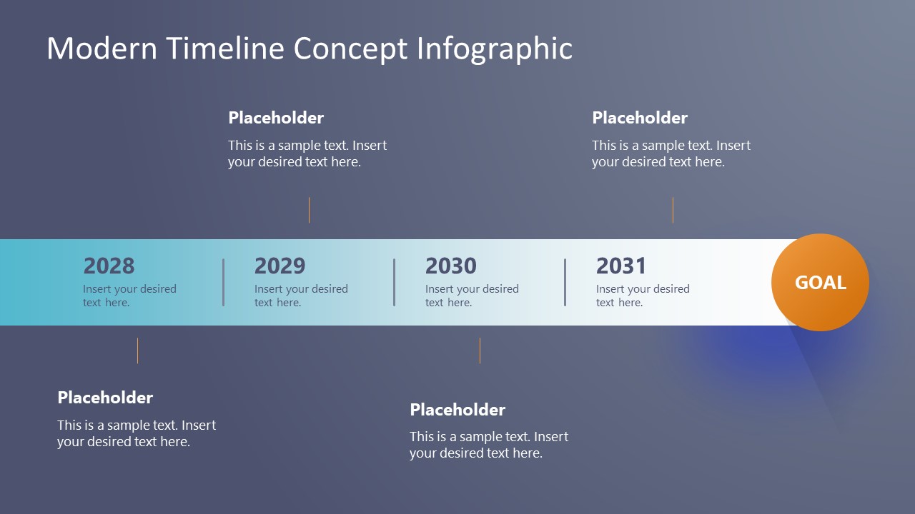 Modern Horizontal Timeline Concept Infographic Template For Powerpoint