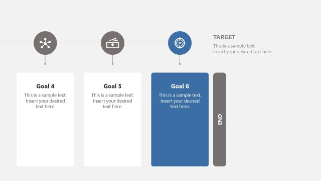 Goal 6 PPT Infographics Slide – 6-Item Sales Goals Presentation Template